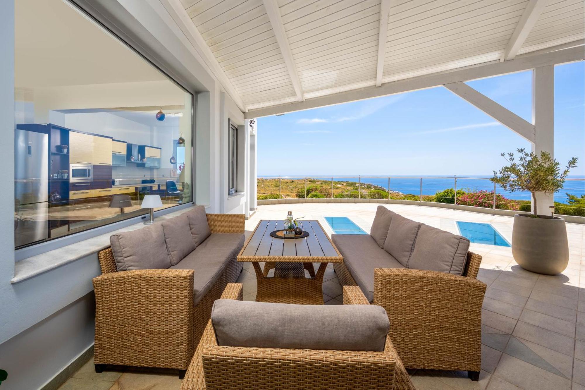 Villa Zafira - Seaview Manor With Heated Pool Kallithea  Bagian luar foto