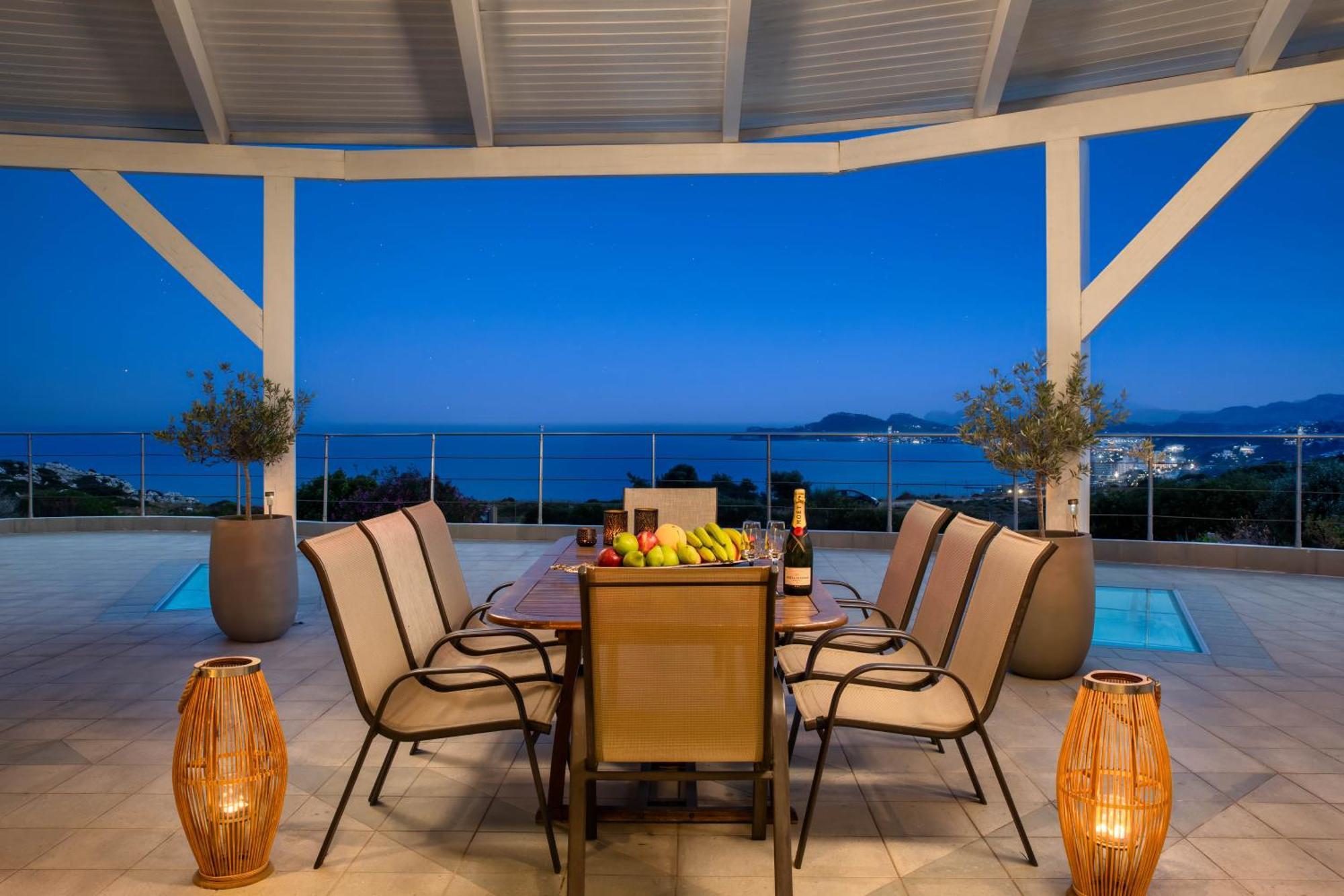 Villa Zafira - Seaview Manor With Heated Pool Kallithea  Bagian luar foto